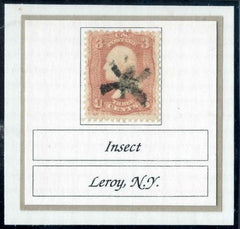 US 65 Early Classics Fancy Cancel F Used Sound with Leroy, NY S-O-N Insect Rare!