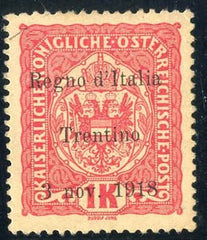 Austria N47 Italian Occupation - Trentino VF Hinged Mint Old Expert Signature cv $150
