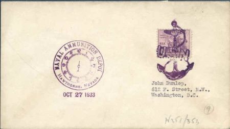 US Nevada, Hawthorne 732 Fancy Cancel Cover, Anchor