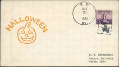 US Kentucky, Ed 731a Fancy Cancel Cover, Witch, Cat in Square