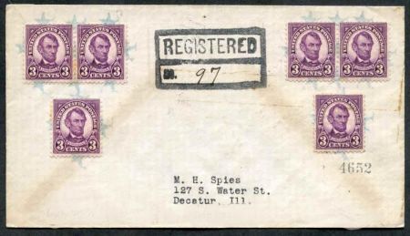 US Illinois, Lakewood 635 Fancy Cancel Cover, Small Stars