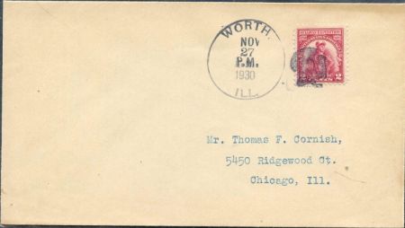US Illinois, Worth 649 Fancy Cancel Cover, Turkey