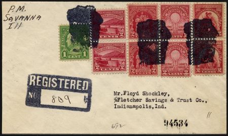 US Illinois, Savanna 632, 654, 657, 680-80 Fancy Cancel Cover