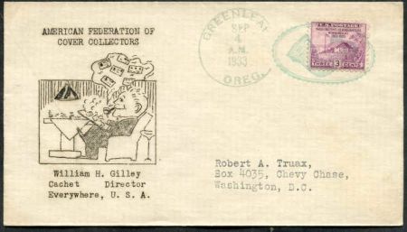 US Oregon, Greenleaf 727 Fancy Cancel Cover, Arm