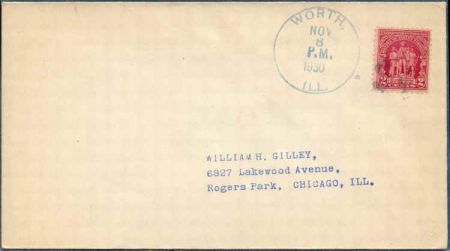 US Illinois, Worth 680 Fancy Cancel Cover, Turkey