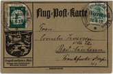 Germany 1912 Airmail Postal Card with Single Franking from Worms