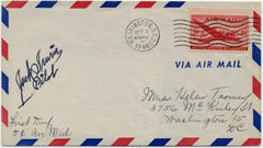 US 1946 C32 on Airmail Cover Signed by Pilot Jack Irwin