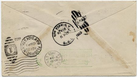 US 1933 C18 on Century of Progress Zeppelin Flight Cover