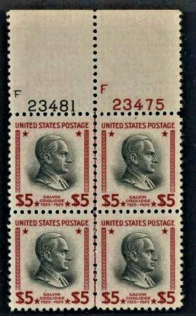 US 834 VF - XF NH Scarce Plate Number 23481 / 23475 cv $750