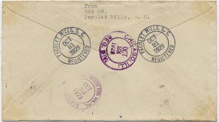 US South Carolina, Pacolet Mills 551, 554, 657 Fancy Cancel Cover, PM
