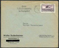Saar 1935 Cover to Germany with C7