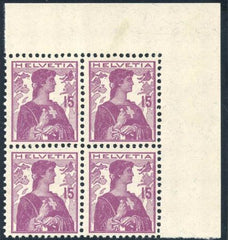 Switzerland 166 Mint F - VF Block NH Pristine UR Corner Block cv $390+