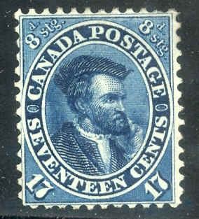 Canada 19 VF Mint No Gum with Cert Deep Rich Blue Scott 1250.00