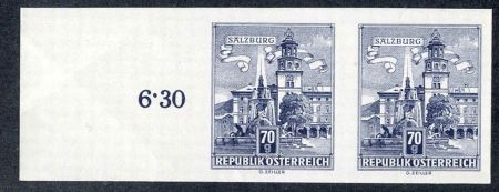 Austria 691 VF NH Imperf Pair Unlisted. Scarce!