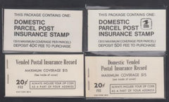 US QI2 Parcel Post I + II, 3 - 4 - Set of 4 Booklets - cv $33