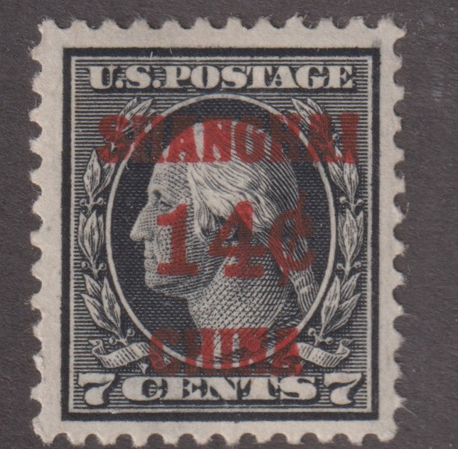 US Shanghai Overprint K7 VF + Slightly Dist. OG