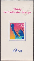 US BK260a Booklet 30 Stamp Booklet with 5 num 3122 Eg P num V1111