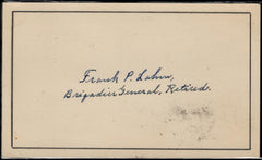 US Circa 1946 Cut Signature of First Army Pilot Frank P. Lahm