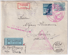 Austria 1933 Glider Flight Graz - Maribor, Marked Unknown address & Return to Sender