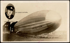 US 1930 C13 F-VF on VF Zeppelin Flight PPC , PC of Graf Zeppelin in Hangar
