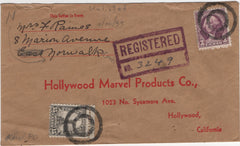 US Connecticut, Norwalk 696, 720 on Registered Fancy Cancel Cover, Circles