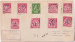 US 1930 Connecticut, Plantsville Cover, 9 Fancy Cancels -Fly, Indian, Wagon, Indian on Horseback