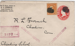 US Connecticut, Seymour 433 on Registered Fancy Cancel Cover