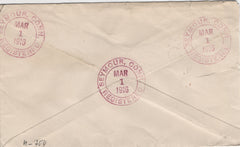 US Connecticut, Seymour 433 on Registered Fancy Cancel Cover