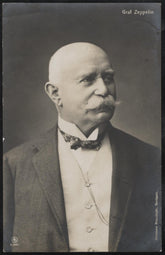 Germany 1908 B & W Photo Card of Graf Zeppelin Portrait