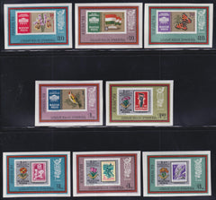 Hungary 1973 #2221-28 NH Imperfs, Stamp on Stamp, Bird, Butterfly