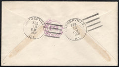 US Illinois, Congerville 638, 641, 690 Fancy Cancel Cover, Lincoln Bust