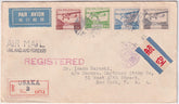 Japan 1929 Registered Airmail Cover to NY with C3, 5-7