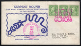 US Ohio, Sinking Springs 632 on Fancy Cancel Cover, Serpent Mound Cancel