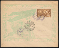 Switzerland 1927 Chaux-De-Fonds -Lausanne 1st Flight from Aviation Society