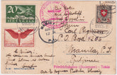 Switzerland 1929 Round the World Return Flight Sent to Philippines, PPC of Pratteln