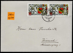 Switzerland 1942 280 Pair, One With "Spider on Hammer" Variety on Cover to Bern