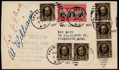 US 1931 Air Show Cover Signed BY Aviator Al Williams & J.J. Grady