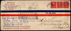 US 1929 1st Flight from Seattle Signed by 5 Hindenburg Crew Members