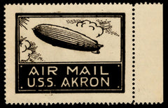 US 1930 USS Airship Akron Airmail Label Printed by Roessler (Copy)