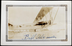 US circa 1930 Photograph Signed by Early Aviator, Pilot Bill Alexander