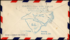 US 1931 Charlotte Air Tour Cover with C12 Signed by Col. J. J. Grady and 6 Others