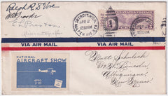 US 1932 National Aircraft Show Cover, C12, with Vignette Signed by Pilots
