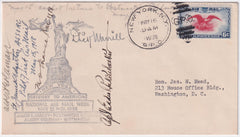 US 1938 National Air Mail Week Cover with C38, Signed Eddie Rickenbacker + others