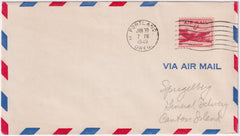 US 1949 First Flight Portland, Or to Canton Is. on Airmail Cover with C39