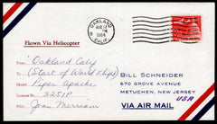 US 1964 #C64 on Airmail Cover flown via Helicopter & Signed by Pilot Joan Merriam