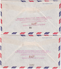 US 1965 Two California Rocket Mail Covers Honoring Landing of 1st US Gemini Mission