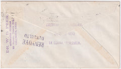 US Canal Zone 1930 1st Flight Cristobal - La Guiara, Venezuela, stamped for Return