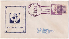 US Utah, Sweet Mine Utah 1935 Fancy Cancel Cover Heart Cancel on 767a