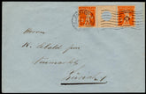 Switzerland 1922 Zumstein S18, 5rp + 5rp Tell boy Pair on Cover, Renggli Certificate