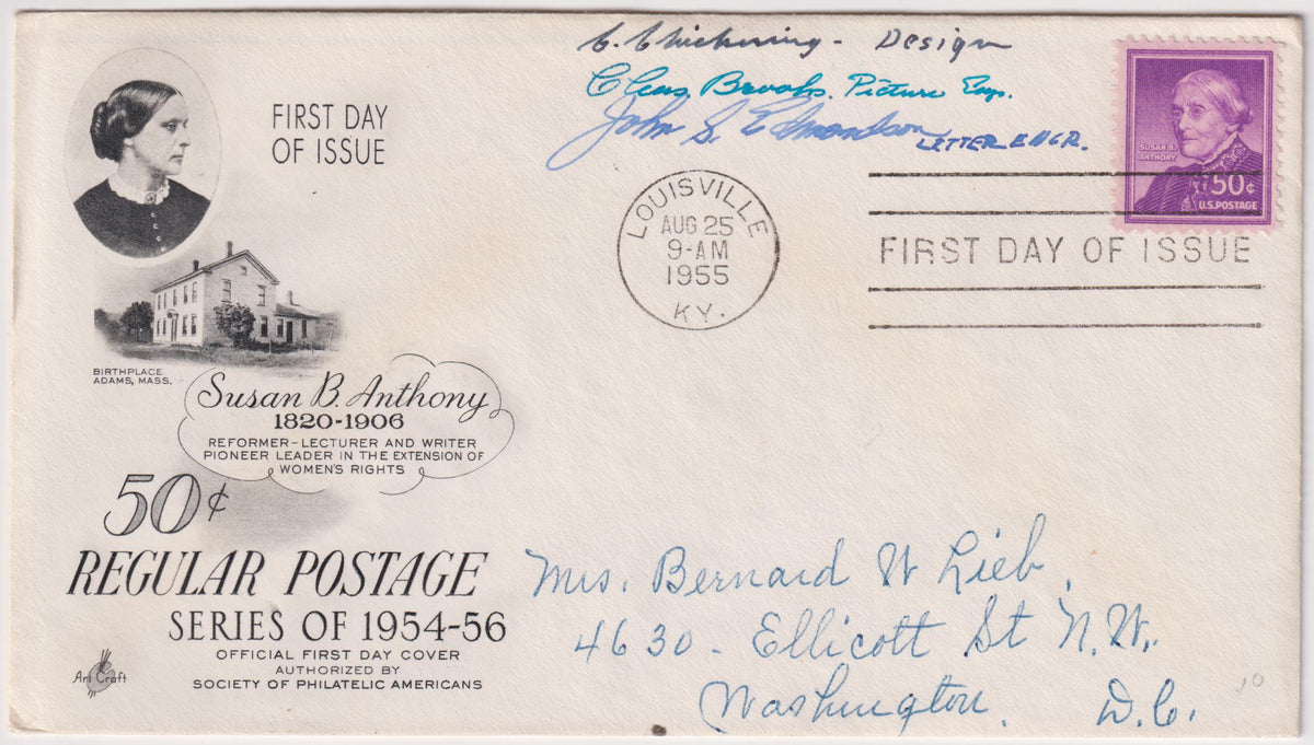 US 1051a FDC  Signed by the Designers and Engravers